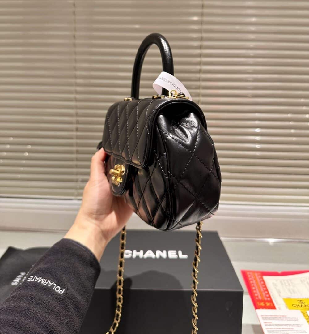 CHANEL SHOULDER BAG WITH CHAIN BLACK 21CM AS4573 B15144 94305 - Image 6