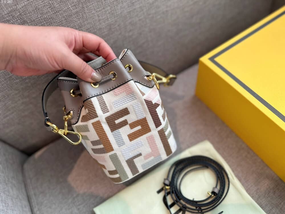 FENDI MON TRESOR MINI BAG MULTICOLOR CANVAS 18CM 8BS010 APKE F1MB4 - Image 5