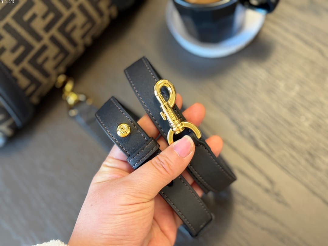 FENDI BOSTON 365 BROWN FF JACQUARD FABRIC BAG 27CM 8BL152ALP3F1N1S - Image 8