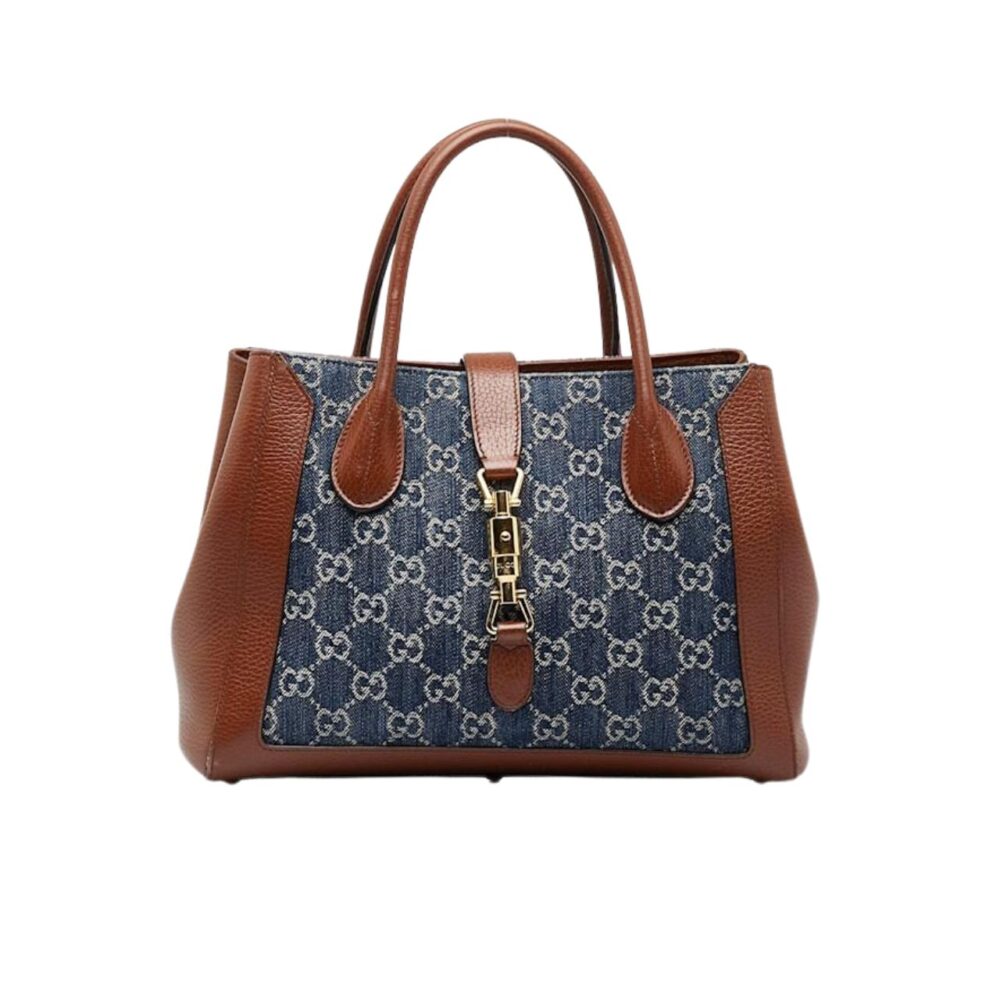 GUCCI GG DENIM JACKIE 1961 TOTE BLUE DENIM 30CM