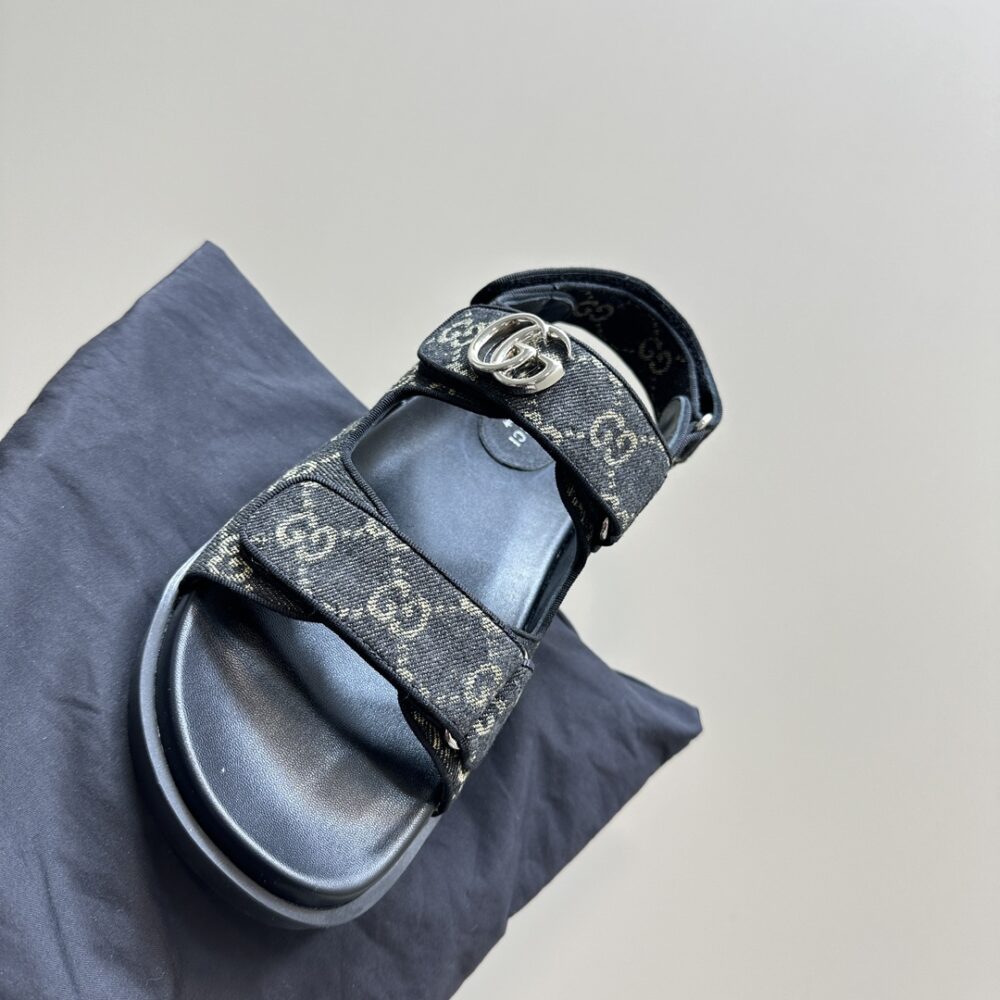 GUCCI DOUBLE G SANDAL DENIM 771575 FACVP 8446 - Image 4