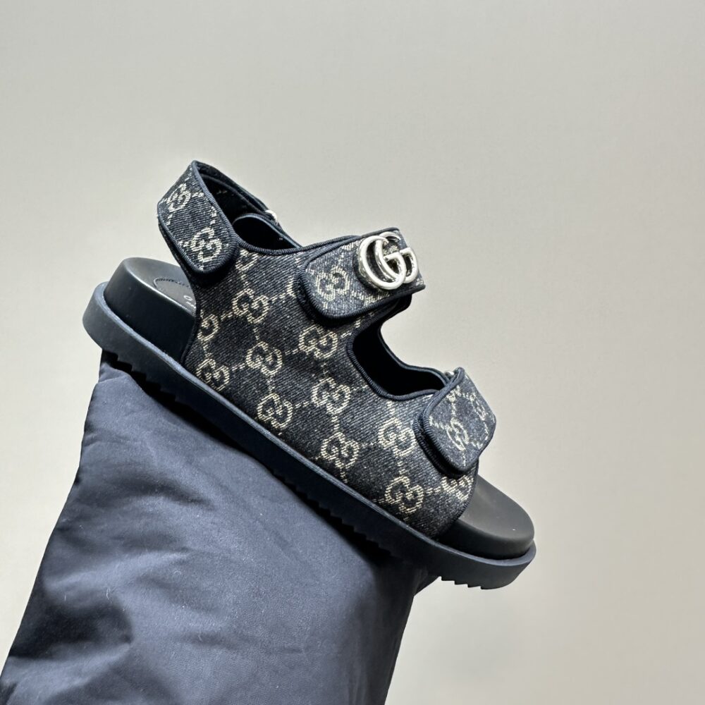 GUCCI DOUBLE G SANDAL DENIM 771575 FACVP 8446 - Image 5