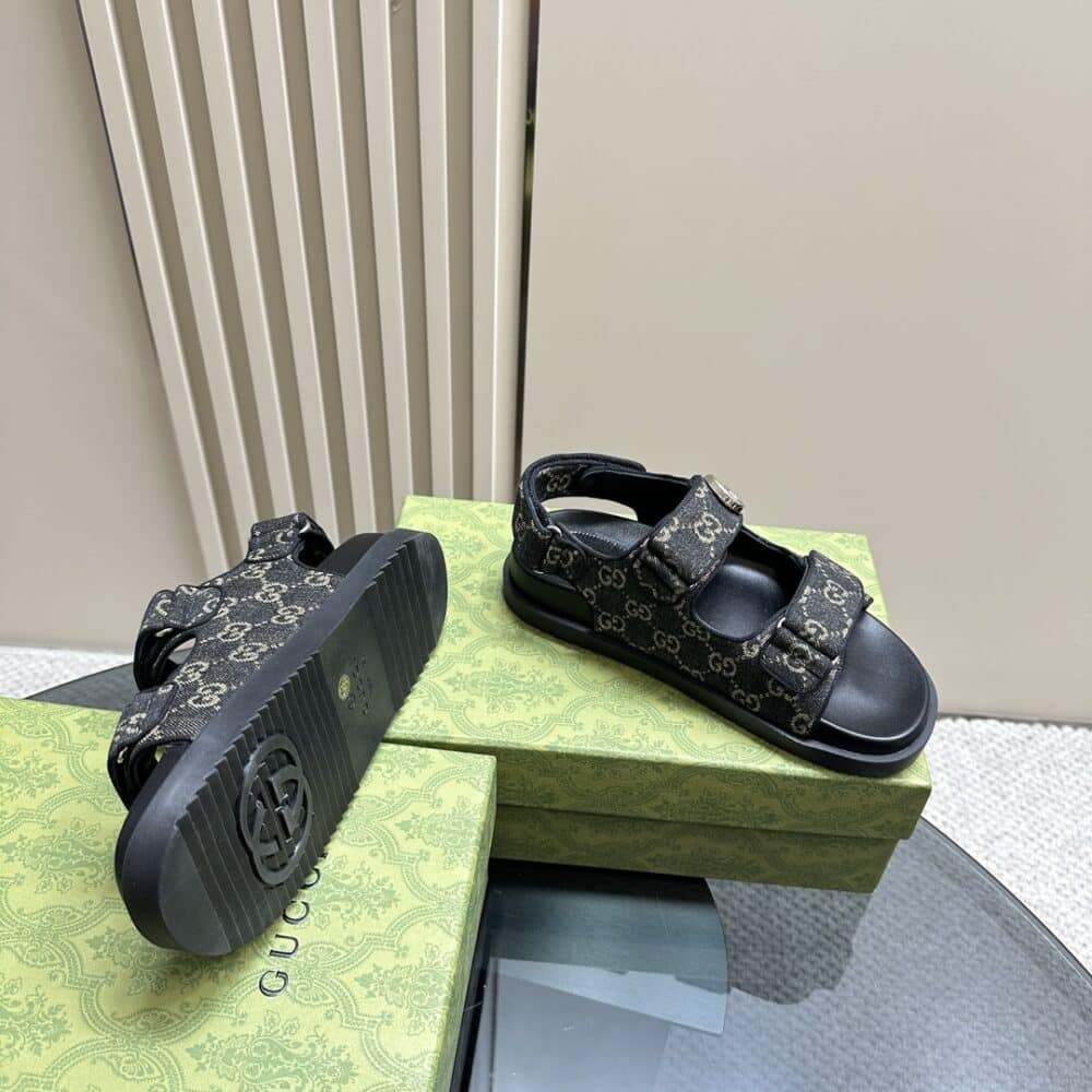 GUCCI DOUBLE G SANDAL DENIM 771575 FACVP 8446 - Image 6