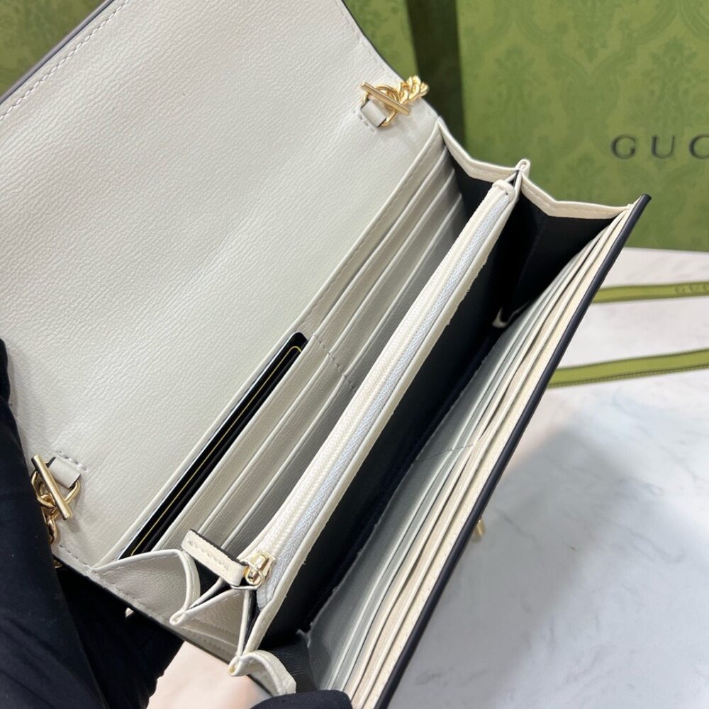 GUCCI JACKIE 1961 CONTINENTAL CHAIN WALLET GG BROWN 19CM 652681 HUHHG 9794 - Image 7