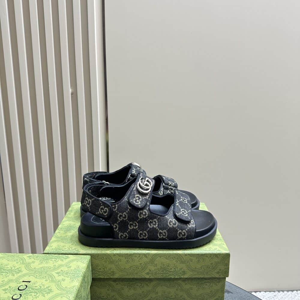 GUCCI DOUBLE G SANDAL DENIM 771575 FACVP 8446 - Image 8