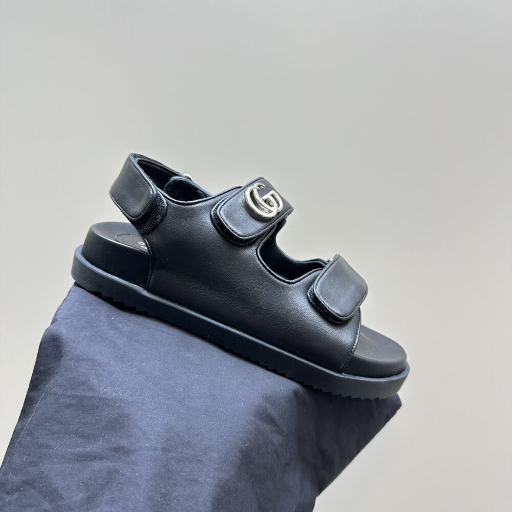 GUCCI DOUBLE G SANDAL BLACK 771578 BKO00 1000 - Image 4
