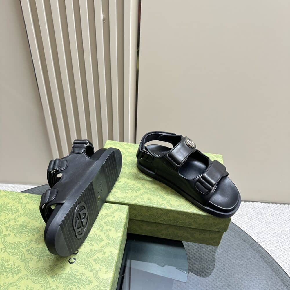 GUCCI DOUBLE G SANDAL BLACK 771578 BKO00 1000 - Image 5