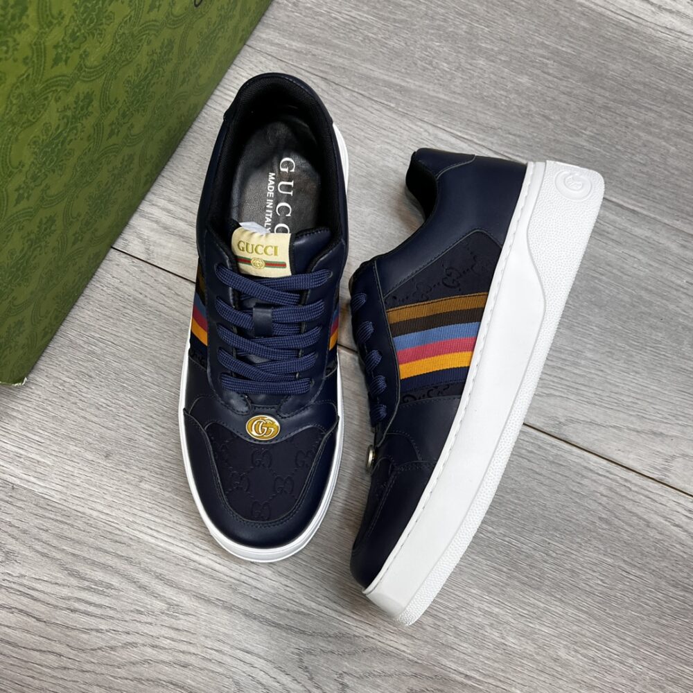 GUCCI SNEAKER MULTICOLOR SIDE BANDS NAVY BLUE - Image 5