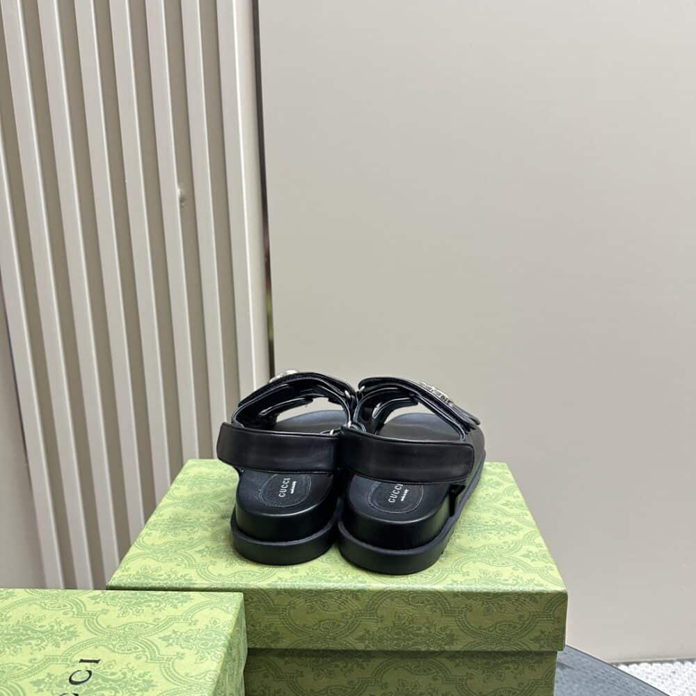 GUCCI DOUBLE G SANDAL BLACK 771578 BKO00 1000 - Image 6