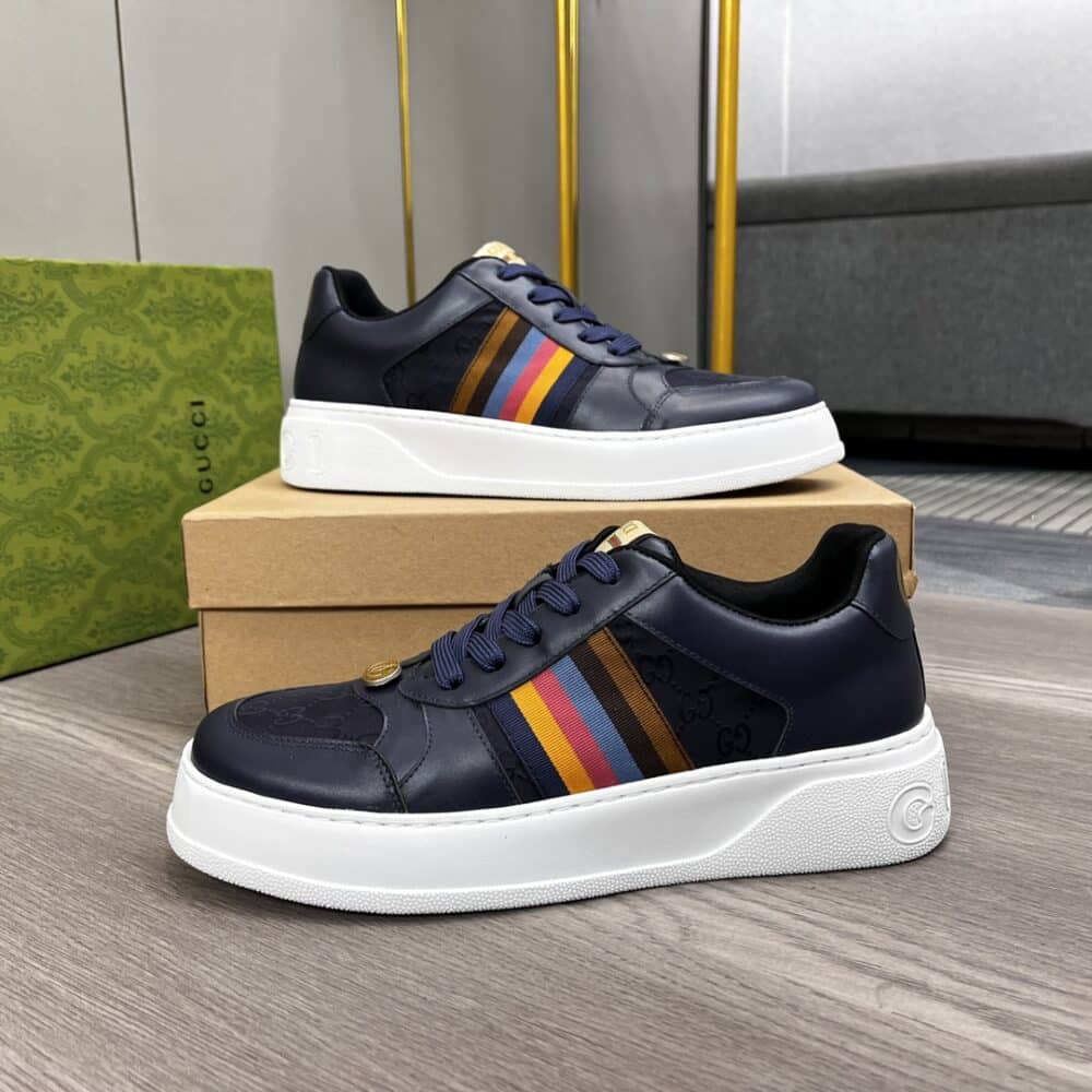 GUCCI SNEAKER MULTICOLOR SIDE BANDS NAVY BLUE - Image 6