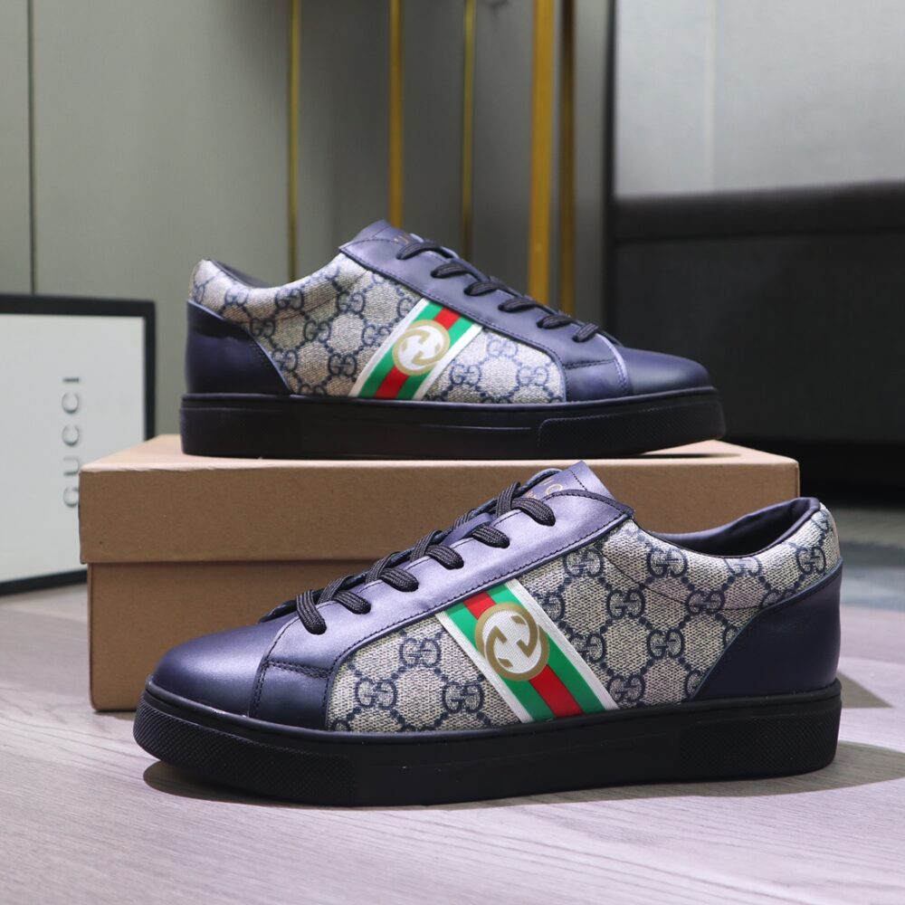 GUCCI GG SUPREME NAVY BLUE SNEAKER GG WITH WEB - Image 6