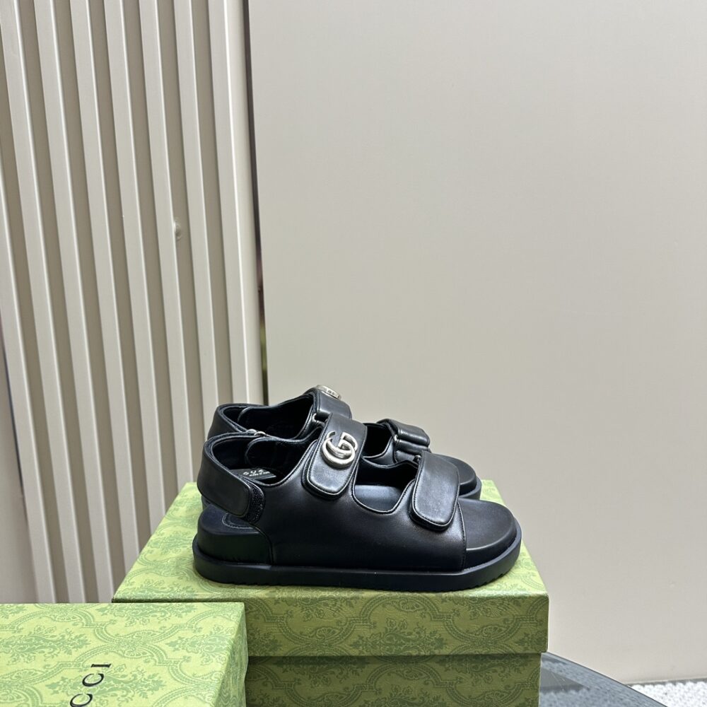 GUCCI DOUBLE G SANDAL BLACK 771578 BKO00 1000 - Image 7