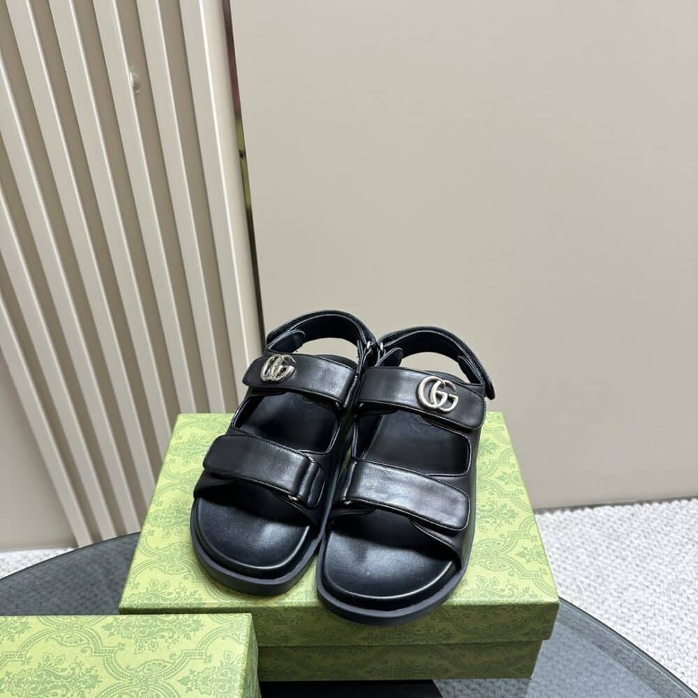GUCCI DOUBLE G SANDAL BLACK 771578 BKO00 1000 - Image 8