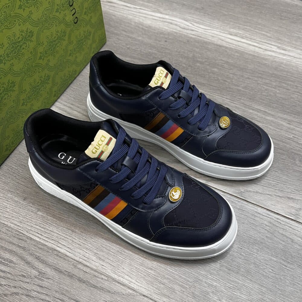 GUCCI SNEAKER MULTICOLOR SIDE BANDS NAVY BLUE - Image 8