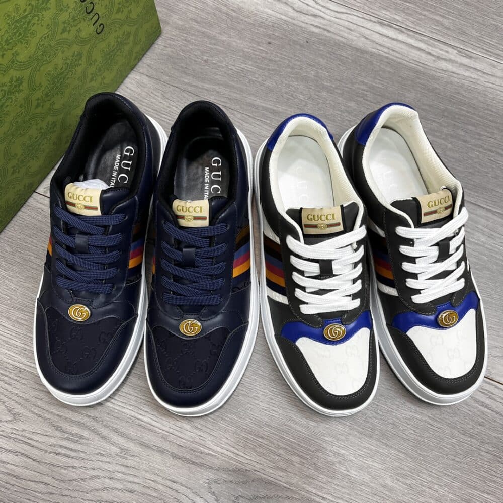 GUCCI SNEAKER MULTICOLOR SIDE BANDS NAVY BLUE - Image 9