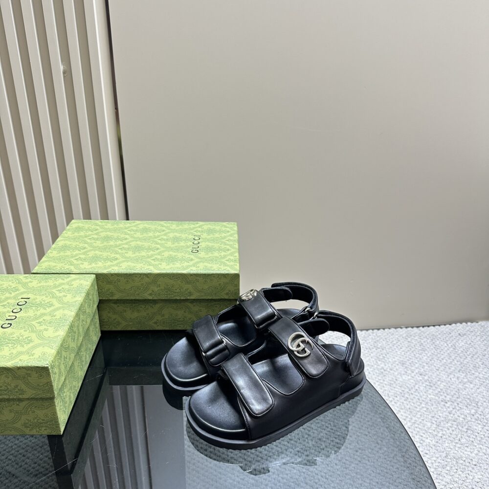 GUCCI DOUBLE G SANDAL BLACK 771578 BKO00 1000 - Image 10