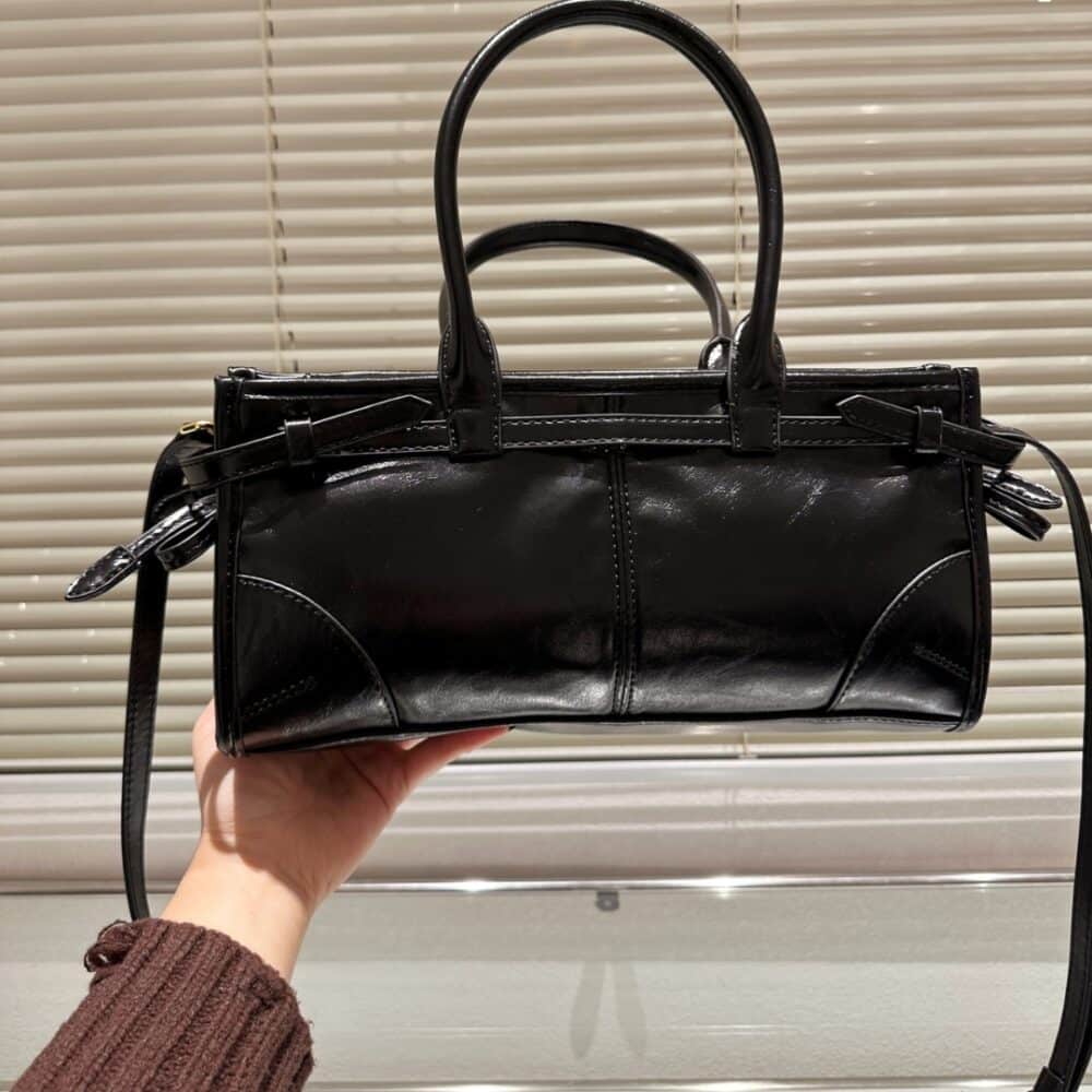 PRADA MEDIUM LEATHER HANDBAG BLACK 32CM 1BA426 2CYR F0002 V MOO - Image 4