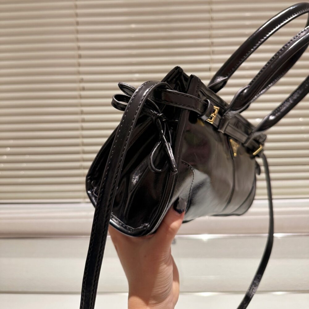 PRADA MEDIUM LEATHER HANDBAG BLACK 32CM 1BA426 2CYR F0002 V MOO - Image 5