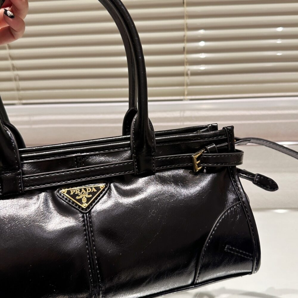 PRADA MEDIUM LEATHER HANDBAG BLACK 32CM 1BA426 2CYR F0002 V MOO - Image 6