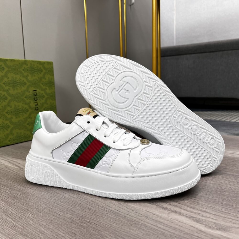 GUCCI SCREENER SNEAKER WITH WEB WHITE - Image 3