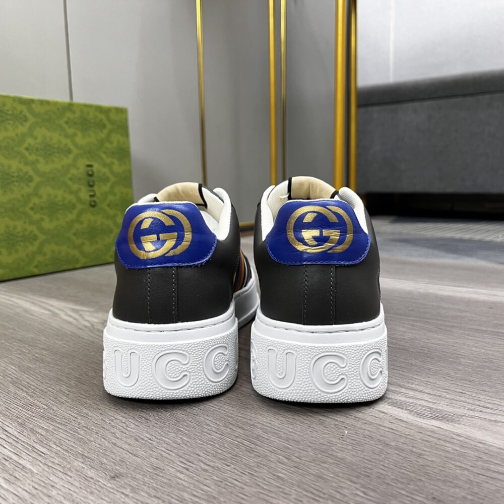 GUCCI SNEAKER MULTICOLOR SIDE BANDS BLACK WHITE - Image 3