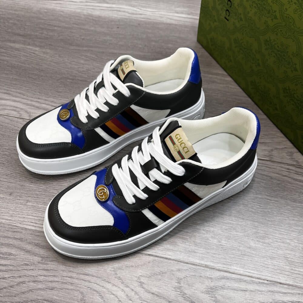 GUCCI SNEAKER MULTICOLOR SIDE BANDS BLACK WHITE - Image 5
