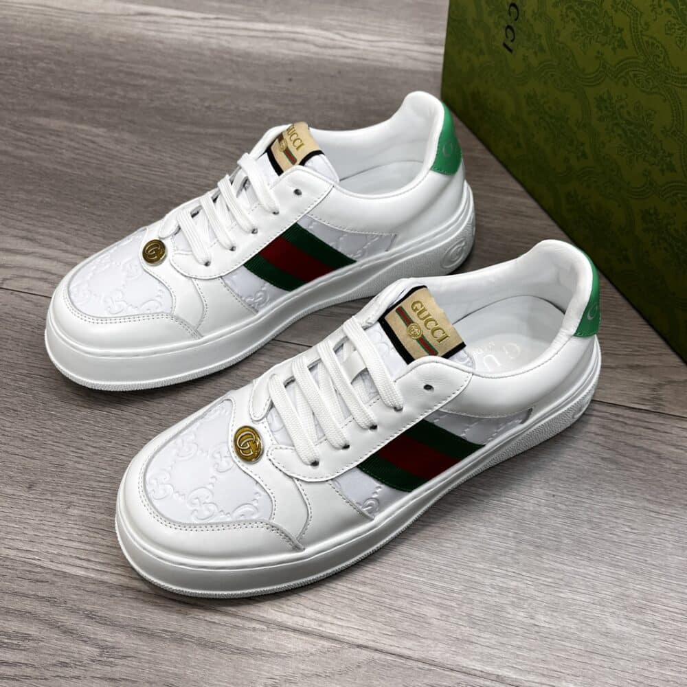 GUCCI SCREENER SNEAKER WITH WEB WHITE - Image 5