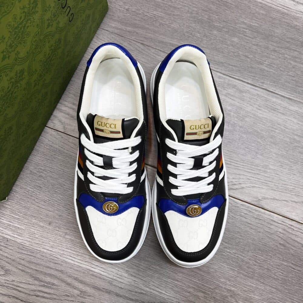 GUCCI SNEAKER MULTICOLOR SIDE BANDS BLACK WHITE - Image 7