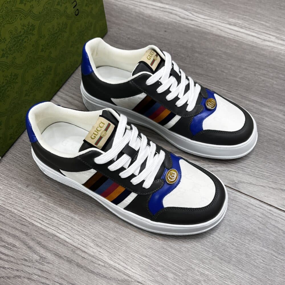 GUCCI SNEAKER MULTICOLOR SIDE BANDS BLACK WHITE - Image 8