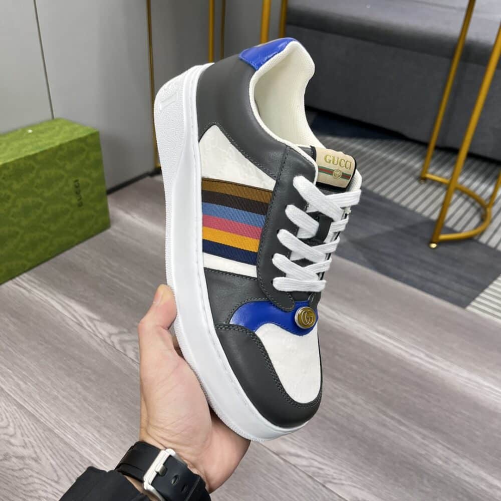 GUCCI SNEAKER MULTICOLOR SIDE BANDS BLACK WHITE - Image 10