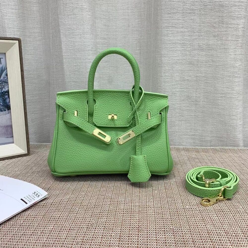 Alternative view of HERMES BIRKIN MINI GOLD HARDWARE EPSOM LIGHT GREEN 20CM