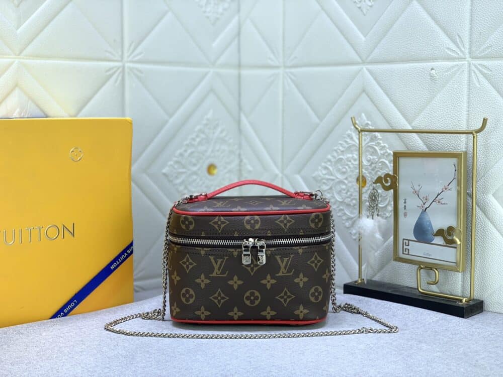 LOUIS VUITTON NICE MINI MONOGRAM CANVAS RED 20CM M46766 - Image 9
