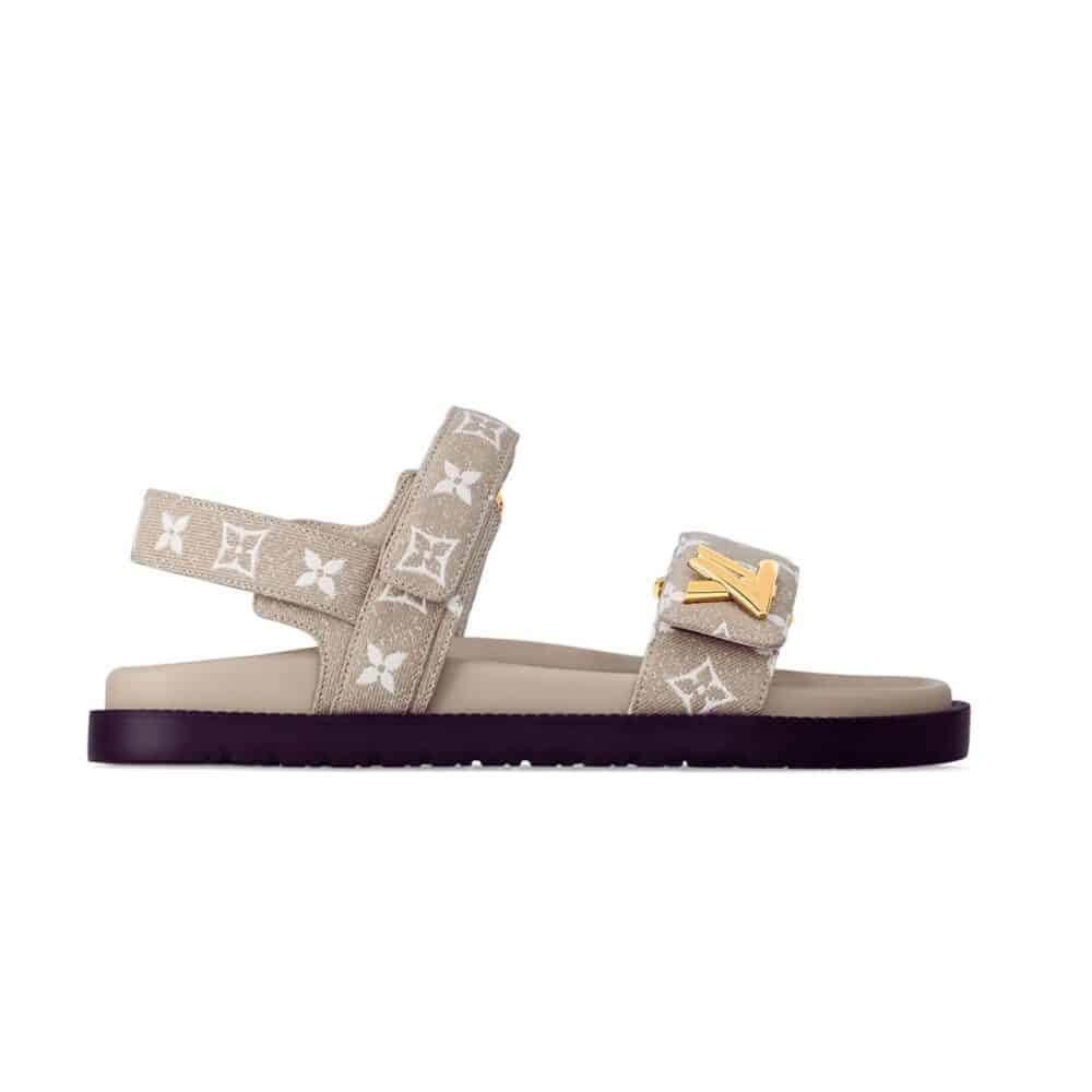 LOUIS VUITTON LV SUNSET FLAT COMFORT SANDALS BEIGE 1AC4OR