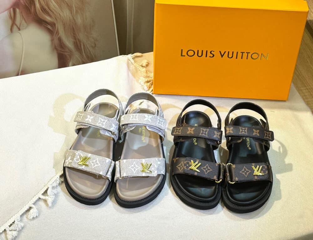 LOUIS VUITTON LV SUNSET FLAT COMFORT SANDALS BEIGE 1AC4OR - Image 7