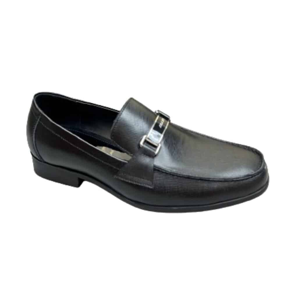 PRADA  LEATHER BRUSHED PLATE BIT LOGO BLACK 2DC215 053 F0002 F G000