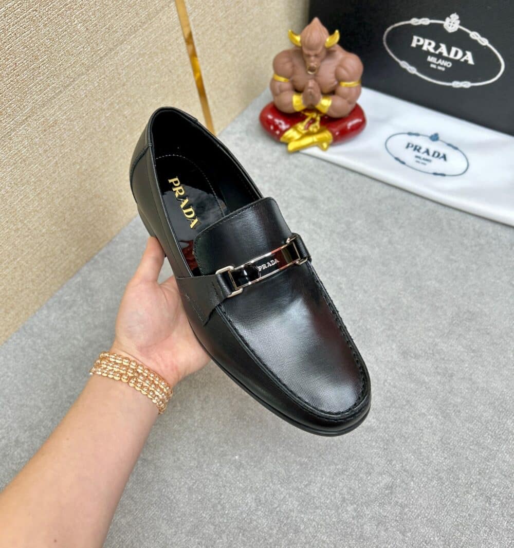 PRADA  LEATHER BRUSHED PLATE BIT LOGO BLACK 2DC215 053 F0002 F G000 - Image 8