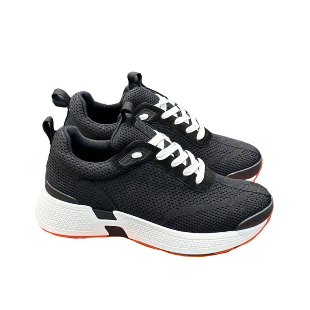 HERMES HEROS SNEAKER BLACK ORANGE H232985ZH05400