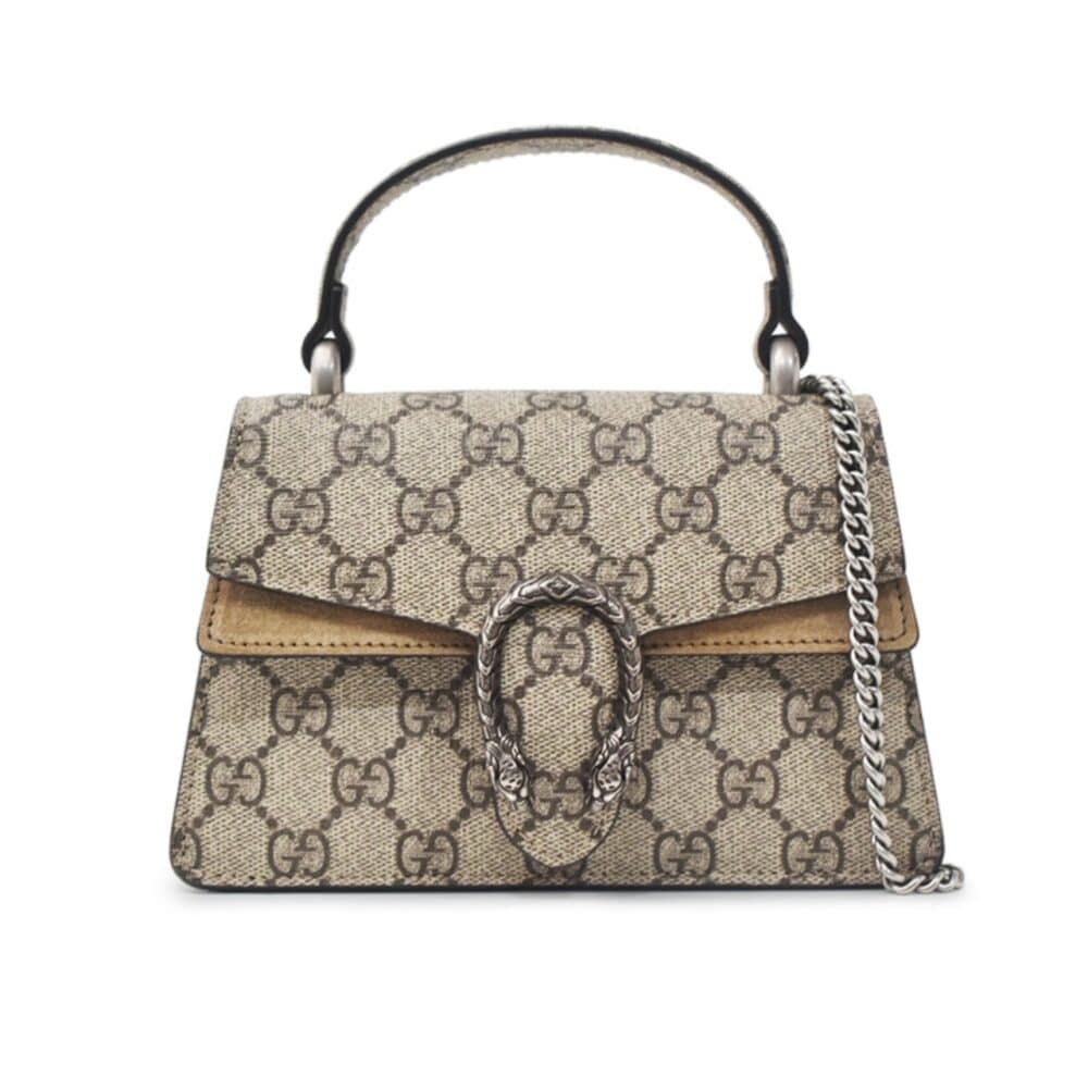 GUCCI DIONYSUS MINI TOP HANDLE BAG BEIGE EBONY 18CM 752029 KHNRN 8642