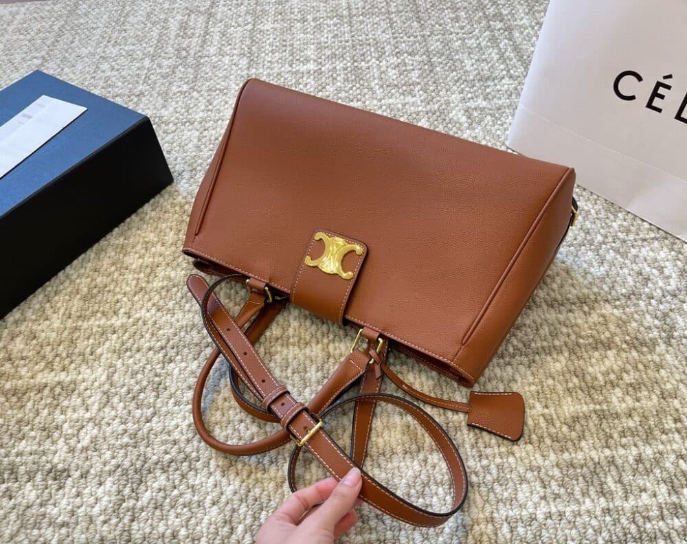 CELINE MEDIUM APPOLINE BAG IN SUPPLE CALFSKIN BROWN 37CM 114963FK6 04LU - Image 3