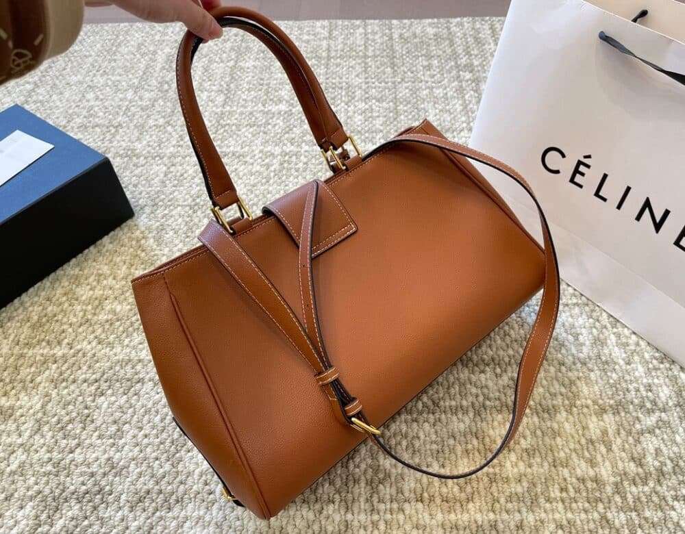 CELINE MEDIUM APPOLINE BAG IN SUPPLE CALFSKIN BROWN 37CM 114963FK6 04LU - Image 4