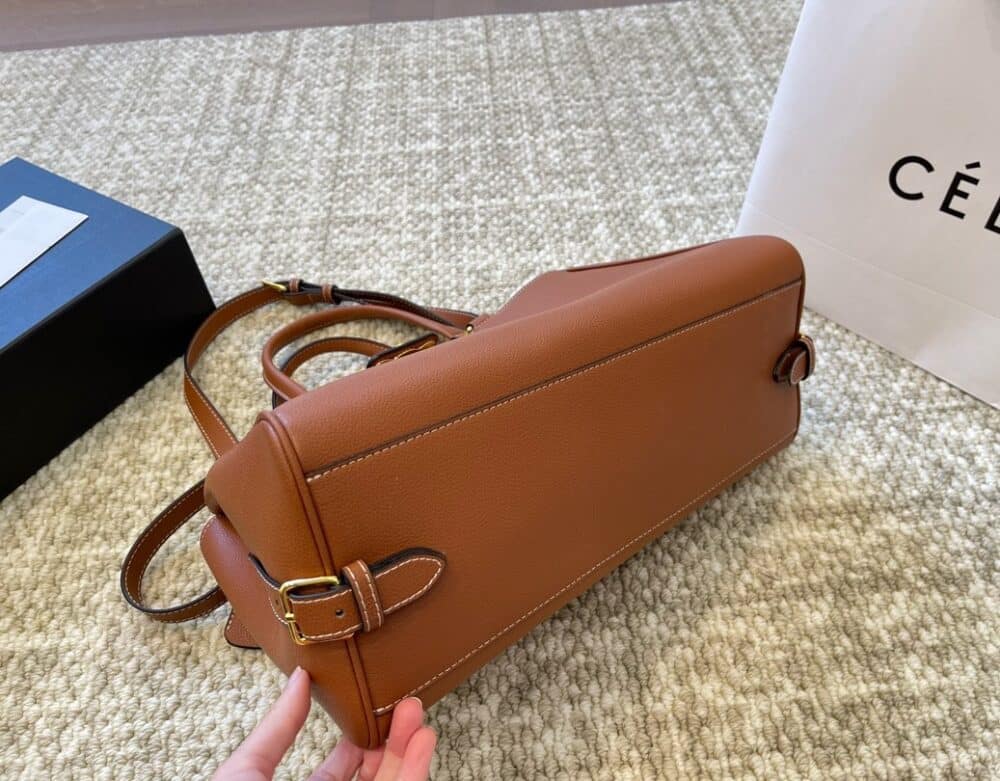 CELINE MEDIUM APPOLINE BAG IN SUPPLE CALFSKIN BROWN 37CM 114963FK6 04LU - Image 7