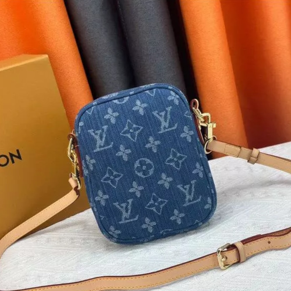 LOUIS VUITTON FAIRFAX POCHETTE BAG DENIM BLUE 17CM M82948 - Image 5