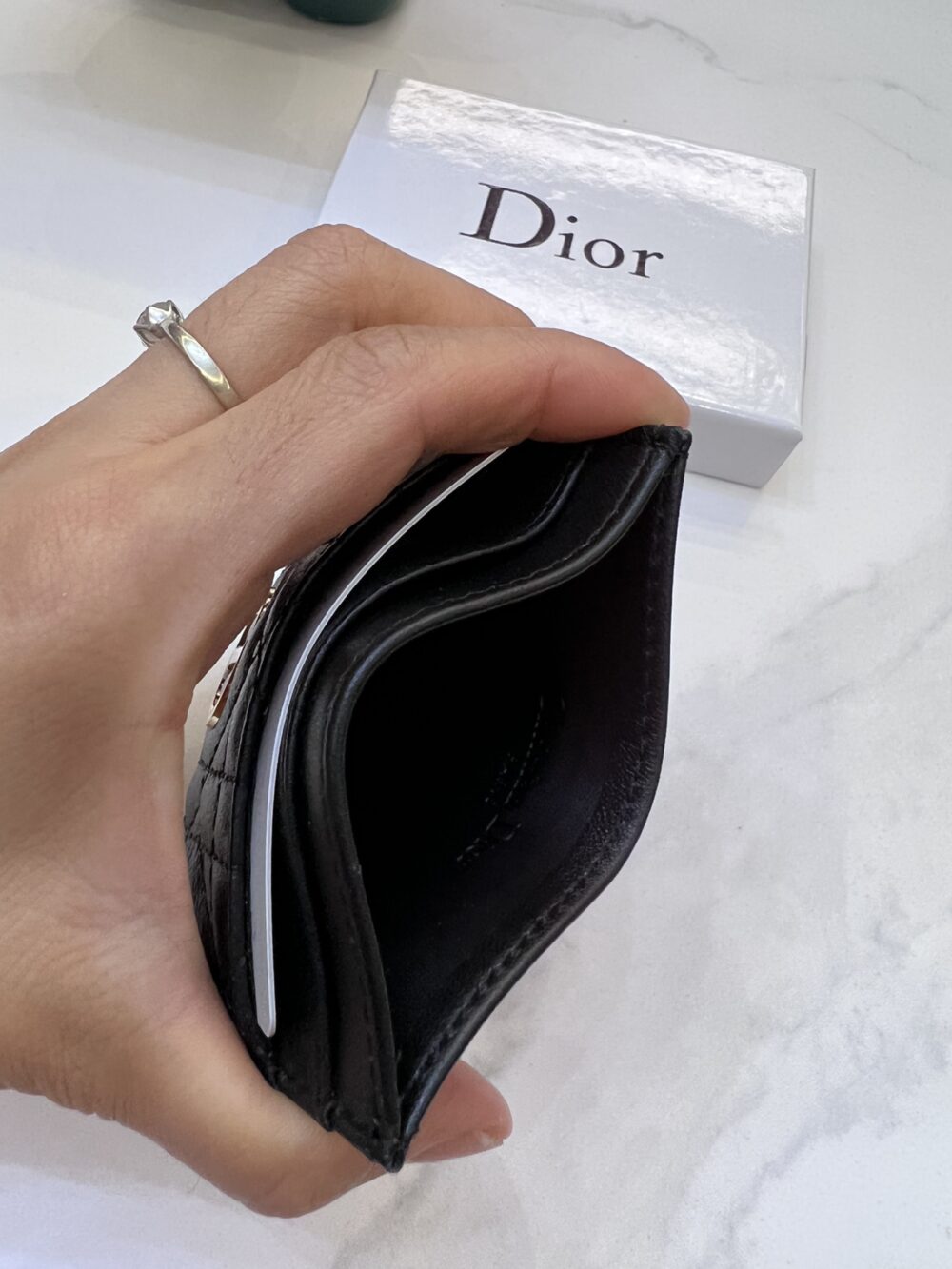 Alternative view of DIOR CARO FIVE SLOT CARD HOLDER BLACK 11CM S5130UWHC M900