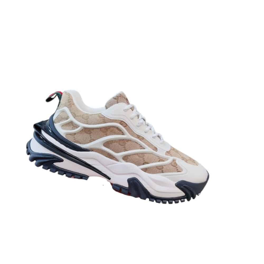GUCCI GG MEN’S SNEAKER RUBBER LEATHER BEIGE