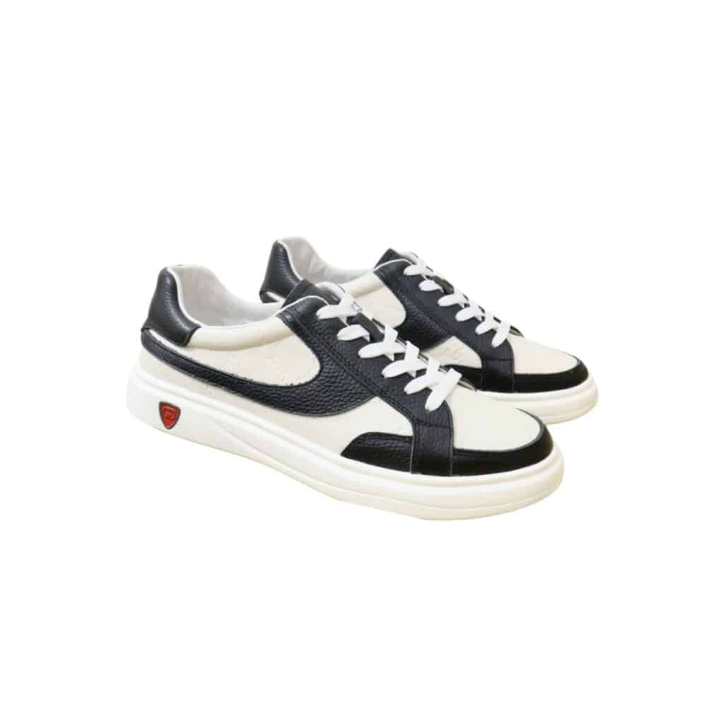 GUCCI GG MEN'S SNEAKERS LEATHER BLACK AND WHITE