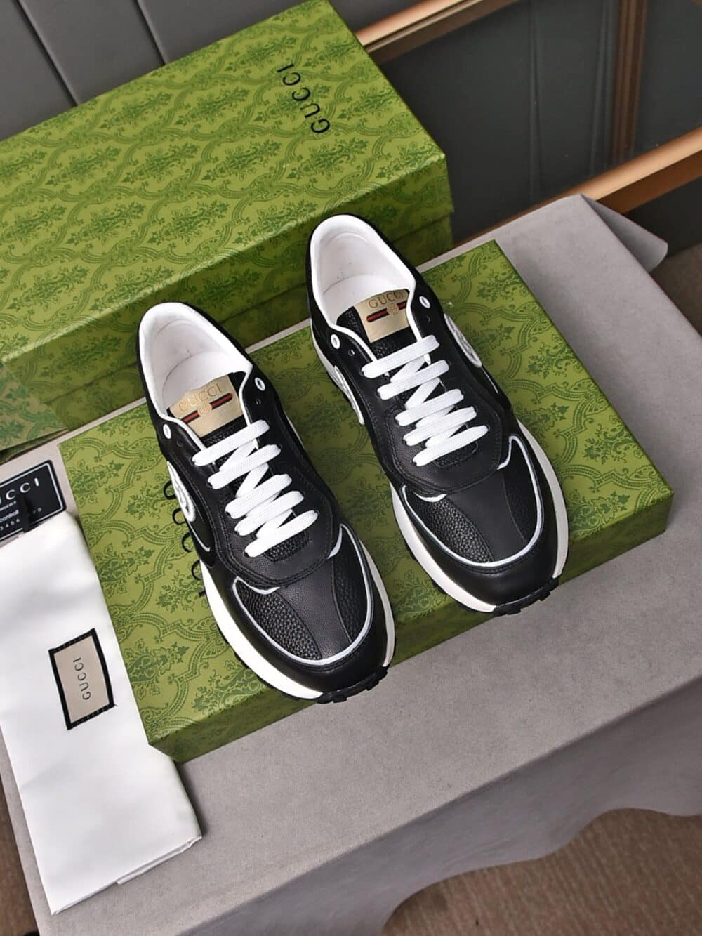GUCCI DOUBLE G MEN'S RUN SNEAKER BLACK - Image 9