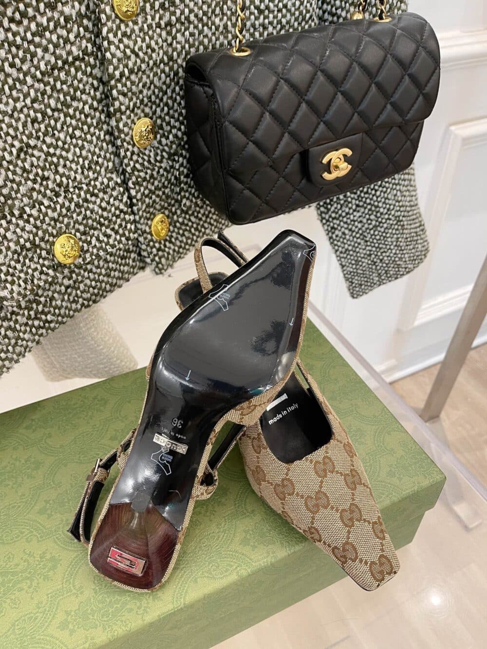 GUCCI WOMEN’S GG SLINGBACK PUMP BEIGE ‎675420 KY980 9763 - Image 3