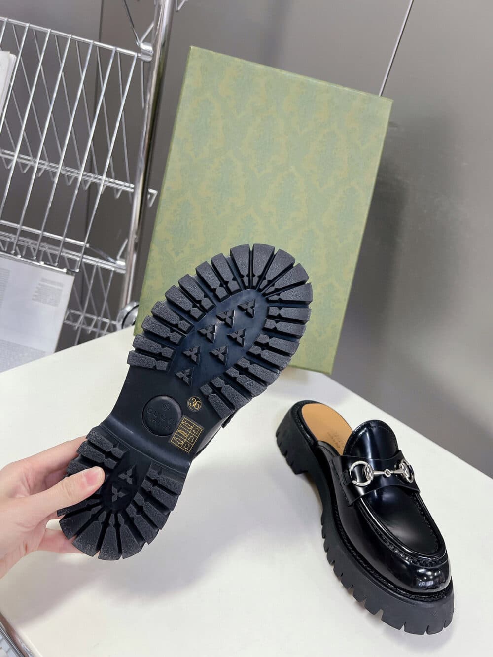 GUCCI WOMEN'S MULE WITH HORSEBIT BLACK 764207 DS800 1000 - Image 10