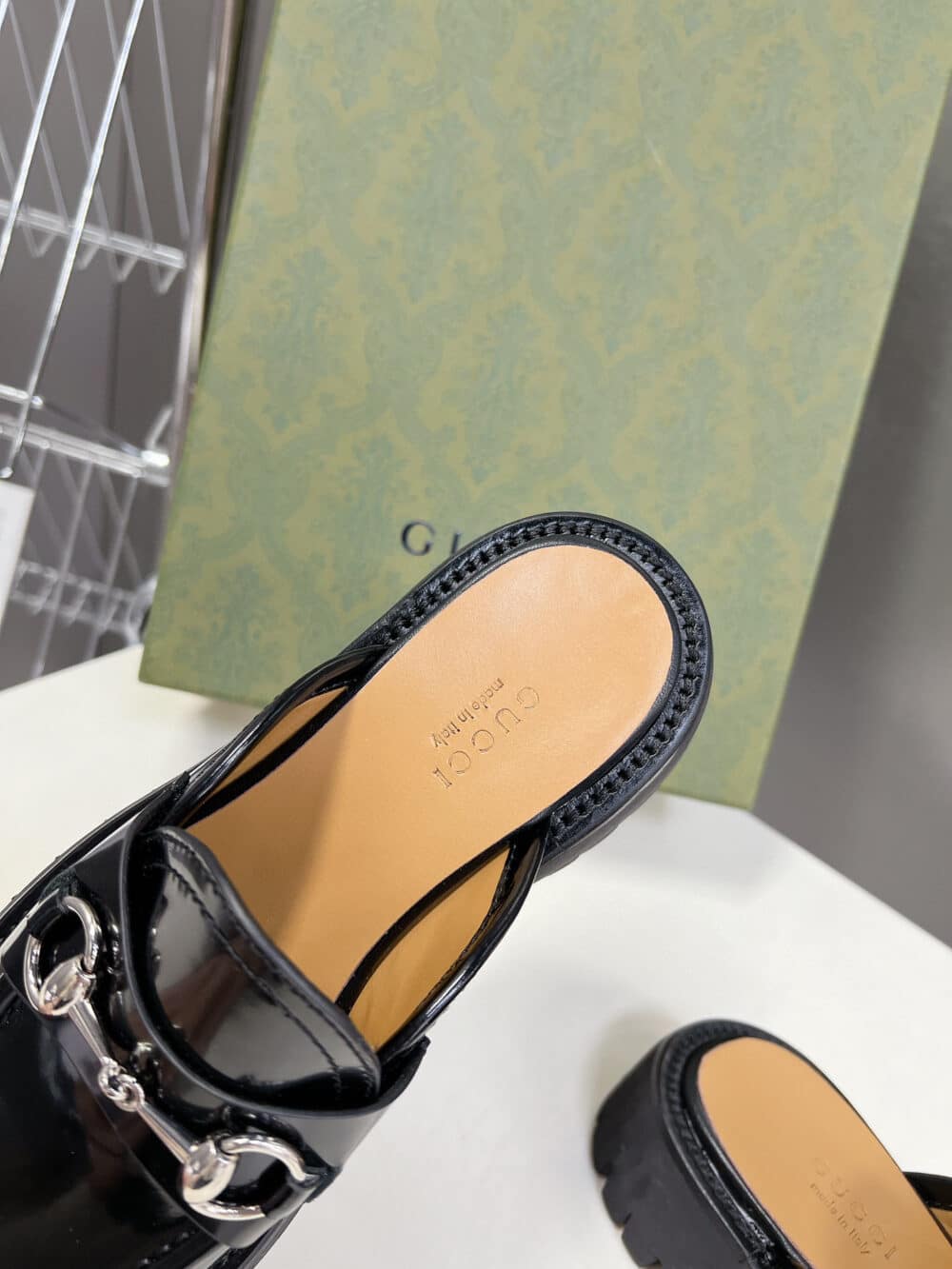 GUCCI WOMEN'S MULE WITH HORSEBIT BLACK 764207 DS800 1000 - Image 8