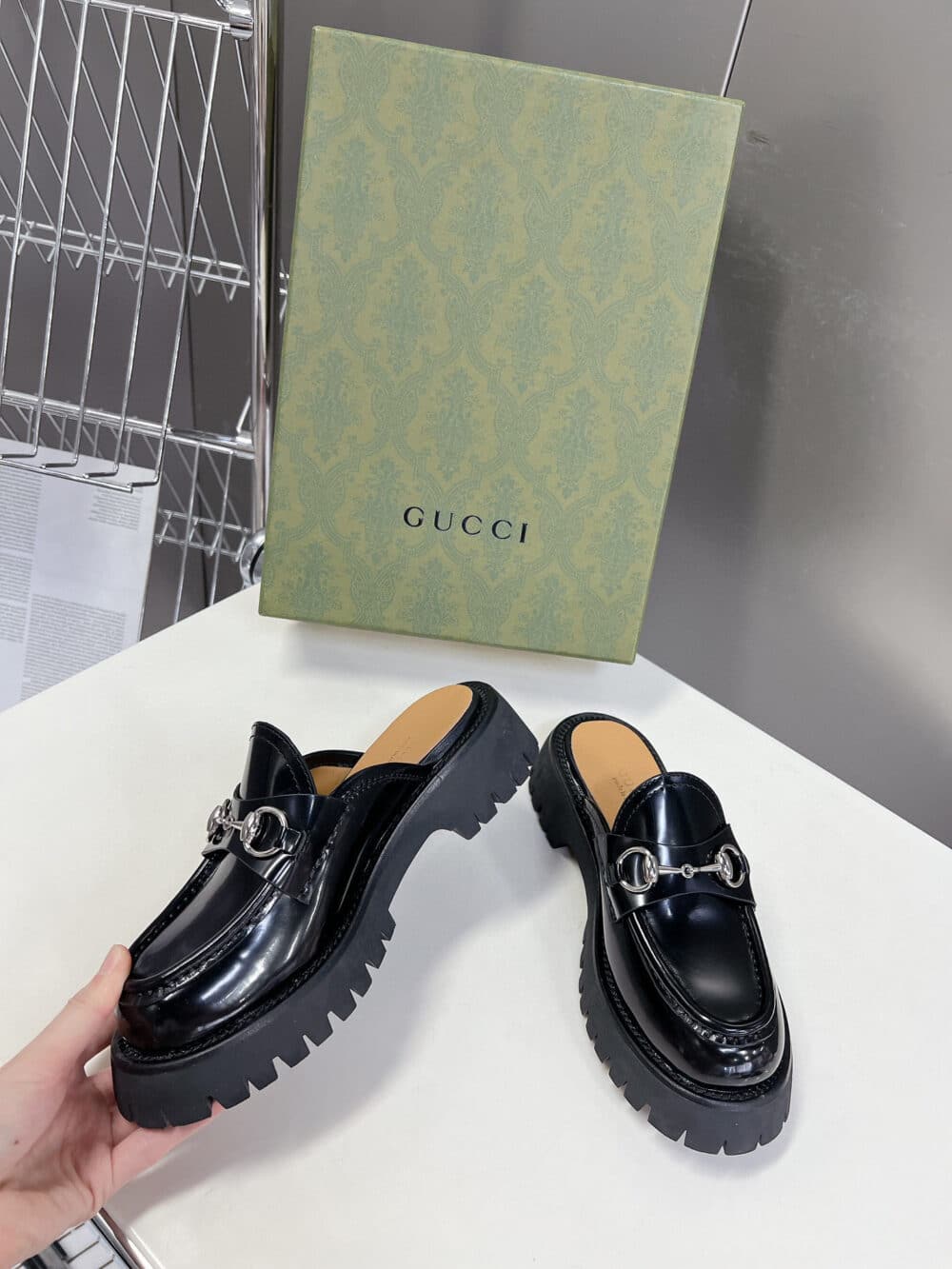 GUCCI WOMEN'S MULE WITH HORSEBIT BLACK 764207 DS800 1000 - Image 5